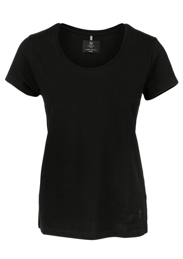 Woman pique tee, black