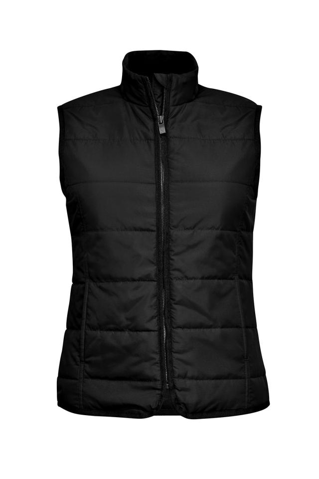 Woman horizontal quilted gilet, black