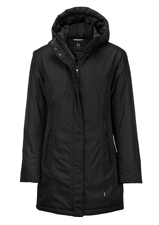 Woman urban tech parka jacket, black