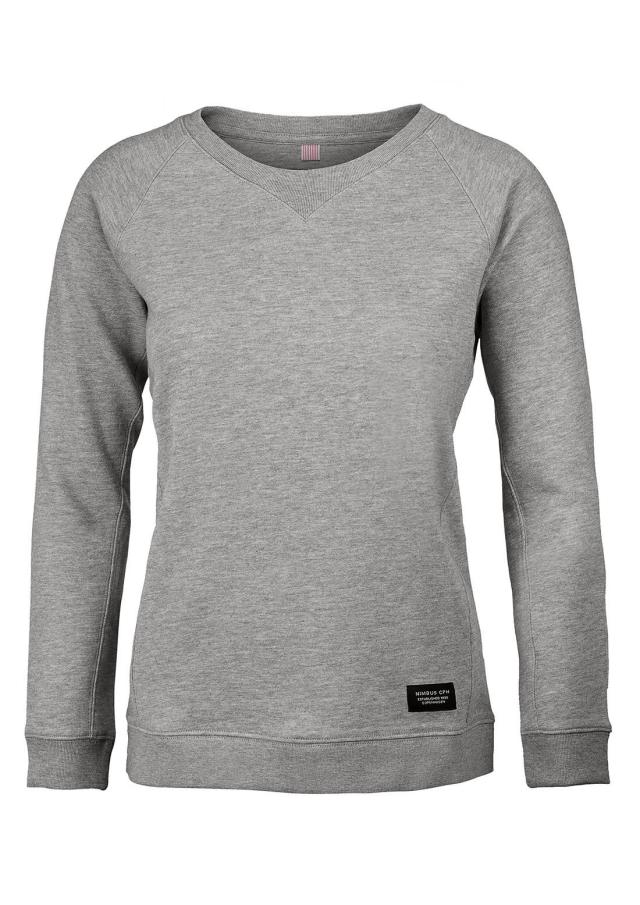 Woman luxury lightweight crewneck, grey melange