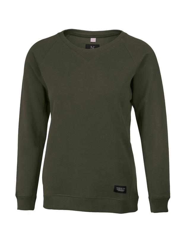 Woman luxury lightweight crewneck, olive