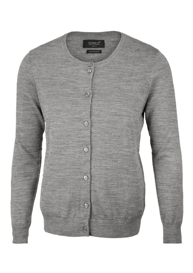 Woman luxurious merino blend cardigan, grey