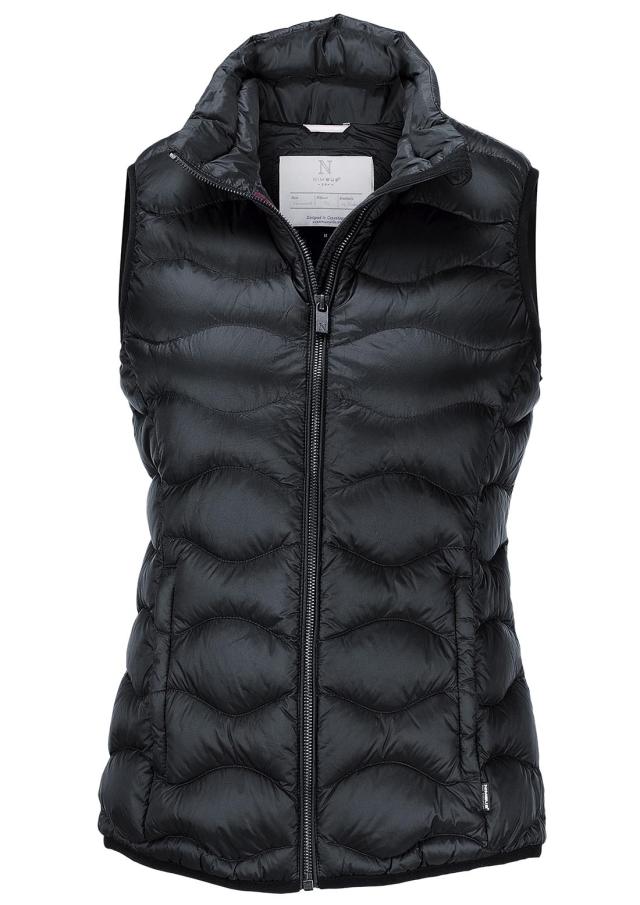 Woman versatile down gilet, black