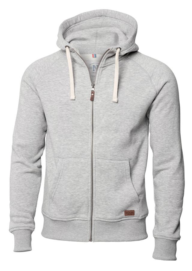 Stylish hooded sweat, grey melange