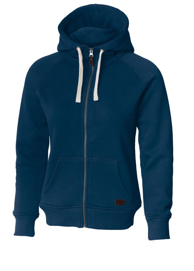 Woman stylish hooded sweat, indigo