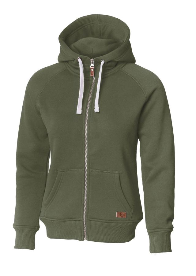 Woman stylish hooded sweat, olive