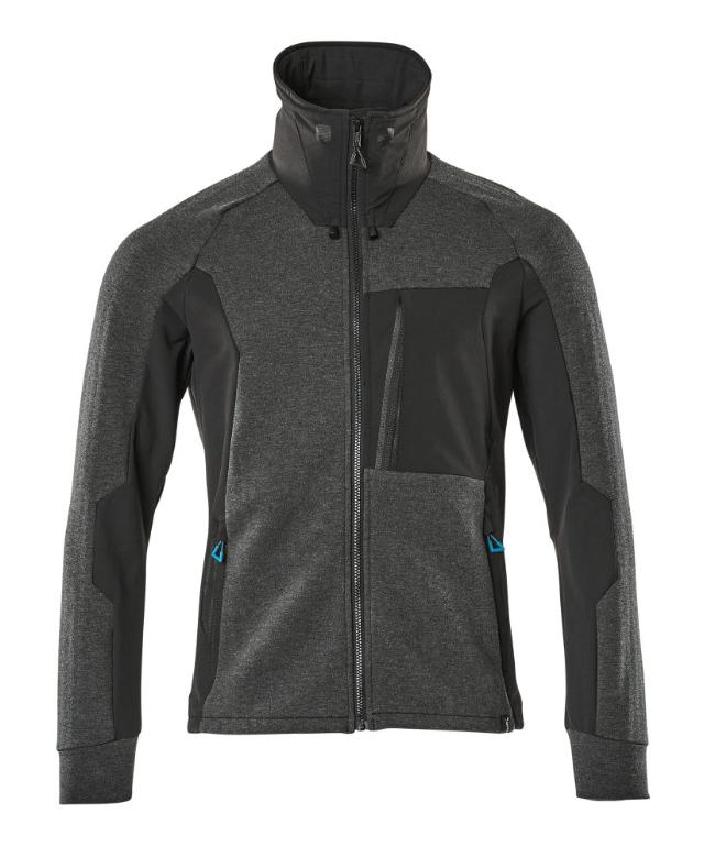 Sweatshirt med blixtlås, svart