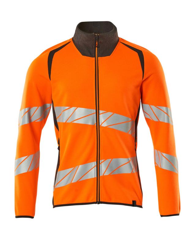 Sweatshirt med blixtlås, orange/mörk antracite