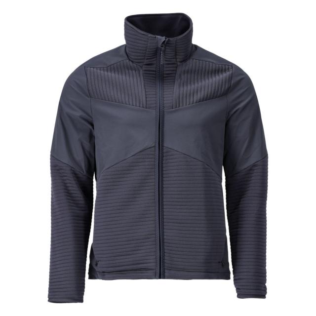 Fleecetröja med zip och foder | Mörk Marin