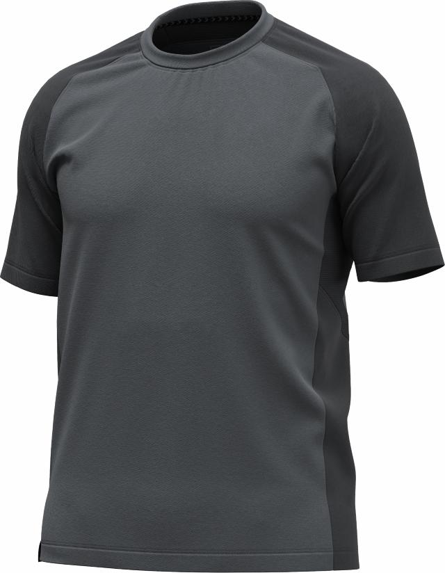 Kortärmad t-shirt med mechzoner, grå/mörkgrå