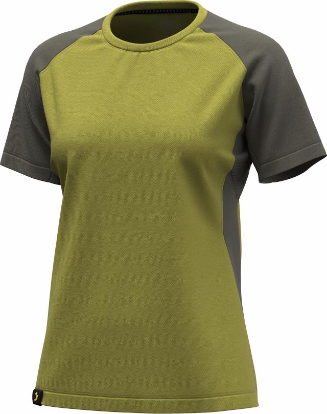 Kortärmad dam t-shirt med mechzoner, grön/olive