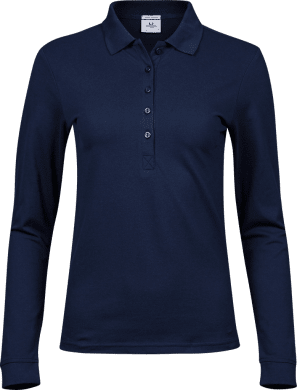 Women's Luxury Stretch Long Sleeve Polo Navy