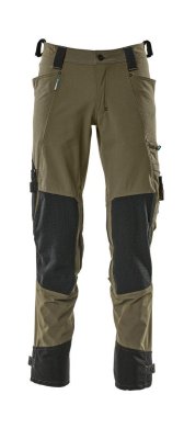 Byxor med knäfickor, mossgrön