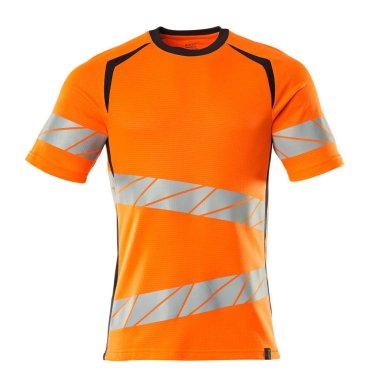 Kortärmad t-shirt, orange/mörk marin