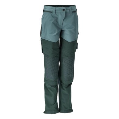 Byxor dam med knäfickor, ljus skogsgrön/skogsgrön