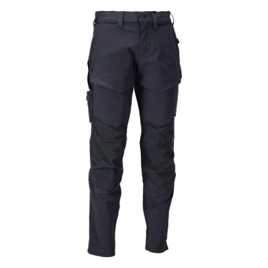 Byxor med knäfickor, mörk marin