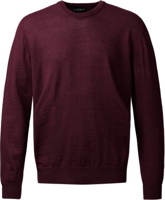 Milan mens pullover round-neck, burgundy melange