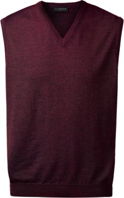 Milan mens slipover v-neck, burgundy melange