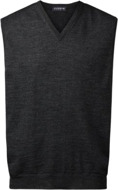 Milan mens slipover v-neck, charcoale melange