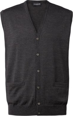 Milan mens waistcoat v-neck, charcoale melange