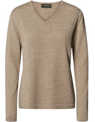 Copenhagen womens pullover v-neck, sand melange