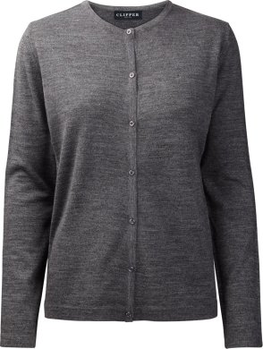 Copenhagen womens cardigan o-neck, stone grey melange