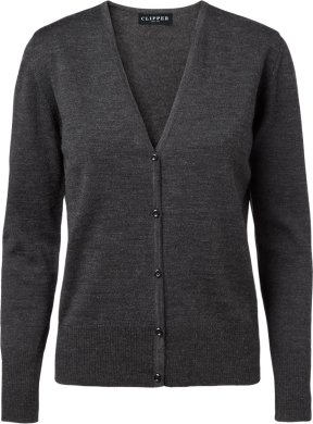 Copenhagen womens cardigan v-neck, charcoale melange