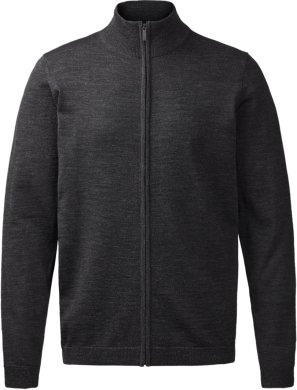 Berlin mens cardigan, dark charcoal melange