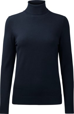 Paris women roll neck pullover, slim fit, captain navy