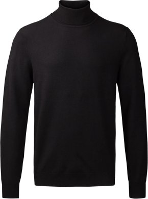 Paris men roll neck pullover, slim fit, black