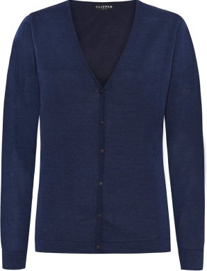 Berlin womens cardigan v-neck, dark blue melange
