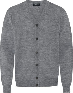 Copenhagen mens cardigan v-neck, stone grey melange