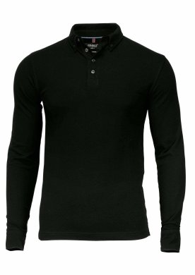 Deluxe longsleeve polo, black