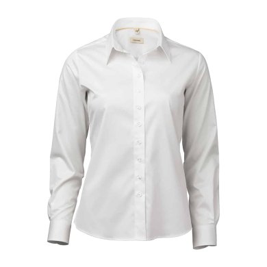White female stretch twill shirt, comfort fit
