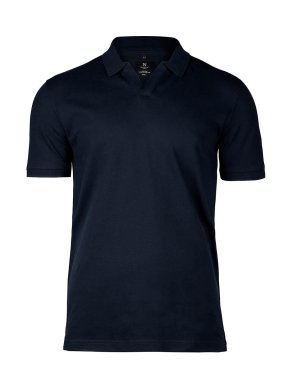 Stretch deluxe V-neck polo, navy
