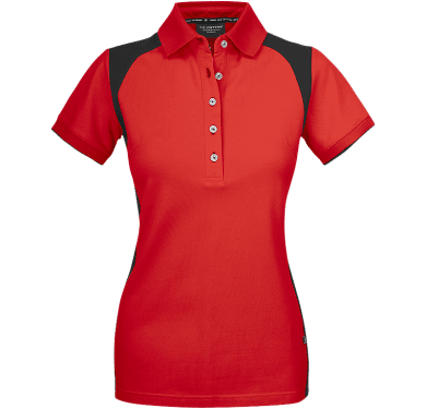 Womens Stretch Pique Shirt, red/black