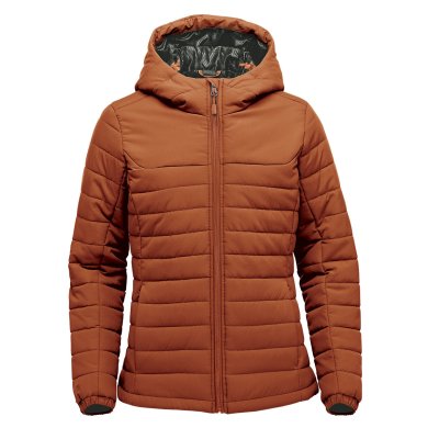 Women's Nautilus Quilted Hoody, rust