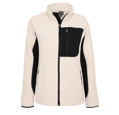 Womens pile fleece jacket, sand/black