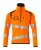Stickad tröja med kort blixtlås, orange/mörk marin