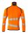 Stickad tröja med kort blixtlås, orange/mörk marin