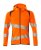 Huvtröja med blixtlås, orange/mörk marin