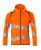 Huvtröja med blixtlås, orange/mörk antracite