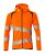Huvtröja med blixtlås, orange/petrolium