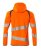 Huvtröja med blixtlås, orange/petrolium
