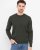 Milan mens pullover round-neck, olive melange