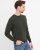 Milan mens pullover round-neck, olive melange