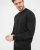 Milan mens pullover round-neck, charcoale melange