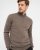 Milan mens pullover zip-neck, dark khaki melange
