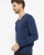 Berlin mens pullover v-neck, dark blue melange