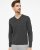 Berlin mens pullover v-neck, dark charcoal melange